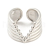 Hollow V -Shaped Brass Open Cuff Rings RJEW-Q781-10P-2