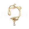 Brass Micro Pave Clear Cubic Zirconia Bead Frame KK-K371-49G-1