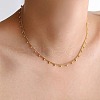 Stainless Steel Round Beads Tassel Twisted Chain Necklaces for Women FS-WG442A8-01-2
