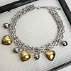 Alloy Heart Pendant Bib Necklaces for Women FS-WGE740F-01-1