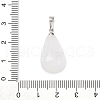 Teardrop Platinum Tone Brass Quartz Crystal Pendants X-G-F267-04I-5