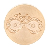 Golden Tone Round Wax Seal Brass Stamp Heads AJEW-S087-01G-05-2