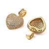Brass Micro Pave Full Clear Cubic Zirconia Heart Pendants KK-Z114-09G-2