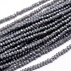 Faceted Rondelle Full Rainbow Plated Electroplate Glass Beads Strands EGLA-M004-2mm-A02-1