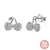 925 Sterling Silver Cherry Stud Earrings EJEW-C146-09P-2