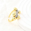 Brass Micro Pave Cubic Zirconia Cuff Rings for Women RJEW-F184-06GP-4