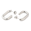Brass Oval Stud Earrings EJEW-Q770-11P-2