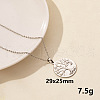 Stainless Steel Flat Round with Tree of Life Pendant Necklace XM4050-5-1