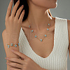 Real 18K Gold Plated Stainless Steel Flower Beaded Pendant Necklaces for Women ZU7847-3-2