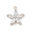 Rack Plating Brass Clear Cubic Zirconia Pendants KK-P277-21P-1