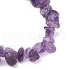 Natural Amethyst Chip Beaded Stretch Bracelets for Women Men BJEW-JB10652-04-4