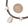 Summer Beach Synthetic Turquoise Starfish & Natural Cowrie Shell Pendant Necklaces NJEW-JN05207-3