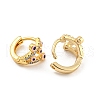 Evil Eye Real 18K Gold Plated Brass Hoop Earrings EJEW-L269-075G-2