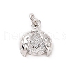 Brass Micro Pave Cubic Zirconia Charms X-KK-C012-44G-4