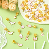 50Pcs 10 Styles Alloy Pink Enamel European Dangle Charms ENAM-CJ0005-49-5