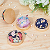 DICOSMETIC 4Pcs 4 Style Flower Pattern Japanese Style Cotton & Cloth Needle Pin Cushions DIY-DC0001-98-5