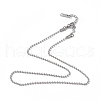 Non-Tarnish 304 Stainless Steel Ball Chain Necklace for Men Women NJEW-K245-017A-1