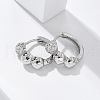 Brass Clear Cubic Zirconia Hoop Earrings EJEW-Q014-07P-4