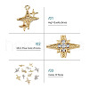 18Pcs 9 Style Brass Micro Pave Clear Cubic Zirconia Pendants KK-TA0001-10-12