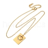 304 Stainless Steel Rectangle with Heart Pendant Necklaces for Women NJEW-Z065-03G-4