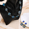 Square & Round Glass Beaded Necklaces & Stud Dangle Earrings Sets for Women FS-WG16680-01-4