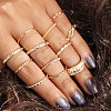 12Pcs Alloy with Crystal Rhinestone Finger Rings WG0612F-08-1