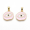 Brass Micro Pave Cubic Zirconia Pendants KK-T070-68B-1