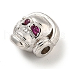 Brass Micro Pave Camellia Cubic Zirconia Beads ZIRC-P119-18P-2
