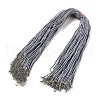 2MM Braided Round Polycotton Cord Necklace Making with Alloy Lobster Claws Clasps and Iron End Chains NJEW-Q031-01B-1