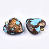 Assembled Bronzite and Synthetic Turquoise Pendants G-T111-04C-4