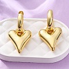 Heart Brass Hoop Earrings EJEW-D322-12G-01-1