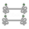 Brass Micro Pave Clear Cubic Zirconia Snake Nipple Barbells WG21F93-05-1