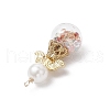 Angel Alloy & Glass Bottle & Copper & ABS Plastic Imitation Pearl Pendants PALLOY-JF03893-5