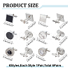 WADORN 6 Pairs 6 Styles Alloy/Iron Cufflinks for Men FIND-WR0010-97-2