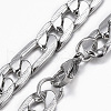 Trendy Men's 201 Stainless Steel Curb Chain Necklaces & Bracelets Sets SJEW-L186-03P-A-4