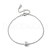 Brass Micro Pave Clear Cubic Zirconia Charms Bracelets BJEW-JB05400-04-1