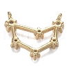 Brass Micro Clear Cubic Zirconia Charms ZIRC-F120-019G-06-2