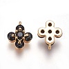 Brass Cubic Zirconia Charms X-ZIRC-Q002-152G-01-2