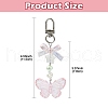 Butterfly Bowknot Acrylic Pendant Decoration HJEW-YW00034-01-3