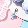 Teardrop Jellyfish Glass Seed & Glass Pendant Decorations HJEW-MZ00237-01-2