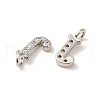 Initial Letter Brass Micro Pave Cubic Zirconia Pendants ZIRC-F008-J-2