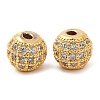 Brass Micro Pave Clear Cubic Zirconia Beads KK-I705-20G-1