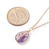 Natural Amethyst Teardrop Pendant Necklace NJEW-JN03900-03-7