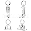 Beebeecraft 8Pcs 2 Styles West Cowboy Boot & Hat Rack Plating Brass Charms ZIRC-BBC0003-02-1
