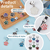 12Pcs 6 Colors Paw Print Alloy Enamel Stethoscope Pendant Decorations HJEW-OC00055-4