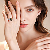 Unicraftale 8Pcs 2 Colors Rack Plating Oval Brass Micro Pave Cubic Zirconia Adjustable Ring Components KK-UN0003-41-6