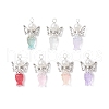 Mermaid-shape Angel Spray Painted Glass Pendants PALLOY-JF03778-1