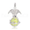 Silver Color Plated Brass Hollow Round Cage Pendants KK-J248-04S-2