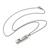 304 Stainless Steel Engraved Flower Cross Rectangle Pet Memorial Keepsake Urn Ashes Pendant Necklaces NJEW-P326-02P-4