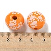 Printed Wood European Beads WOOD-G022-09F-3